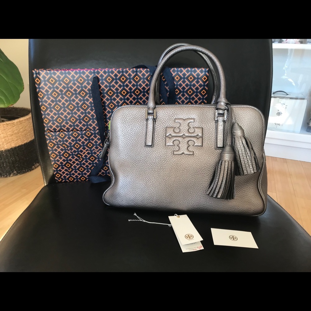 Tory Burch Gray Satchel Bag